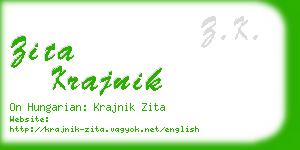 zita krajnik business card